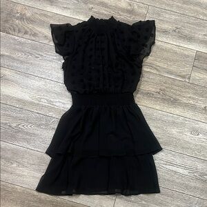 ANDREE BY UNIT Black Tiered Ruffle Dress
